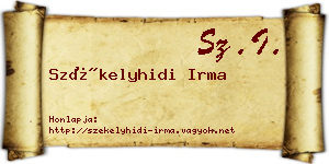 Székelyhidi Irma névjegykártya