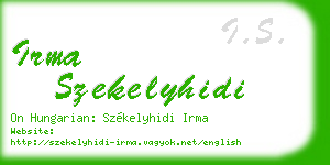 irma szekelyhidi business card